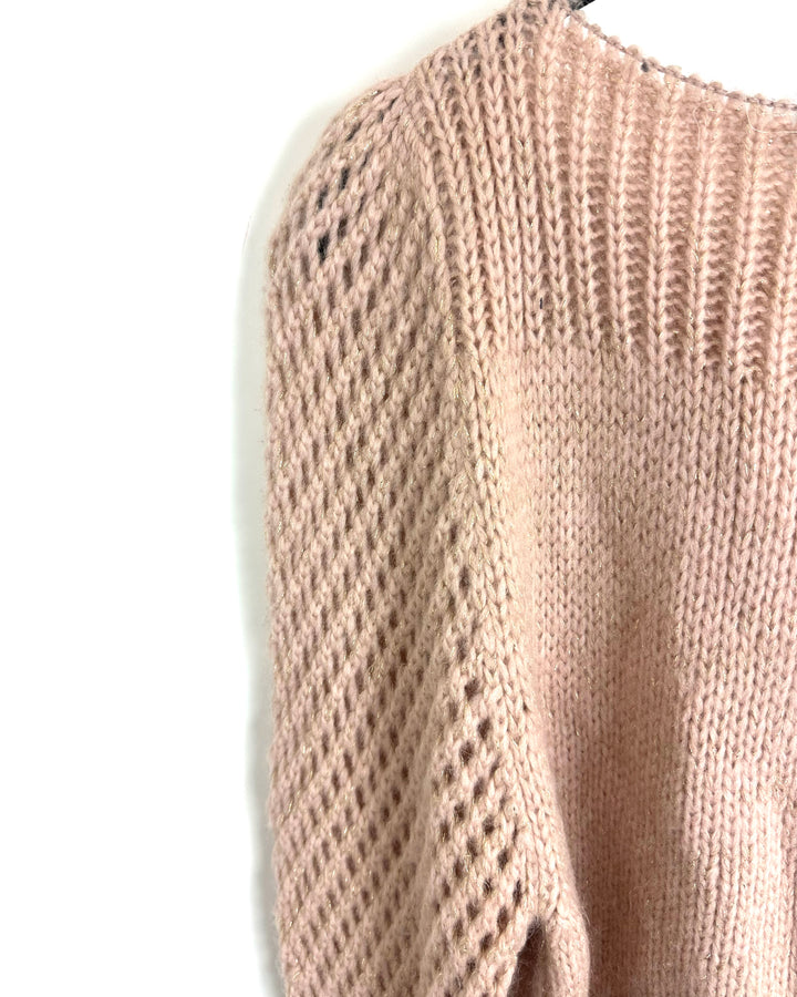 Dusty Rose Puffed Sleeve Sweater - Size 2/4