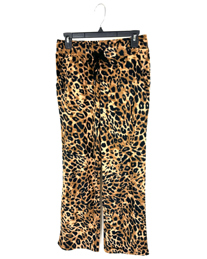 Leopard Fleece Lounge Pants - Size 2/4