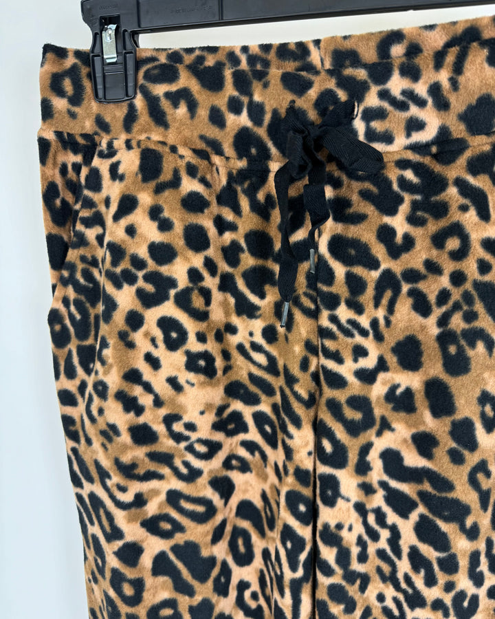 Leopard Fleece Lounge Pants - Size 2/4
