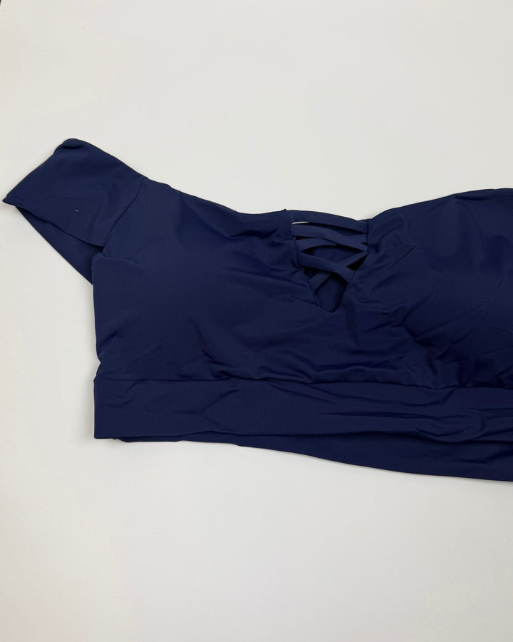 Midnight Blue Lace Up Bikini Top - S, M, L, XL