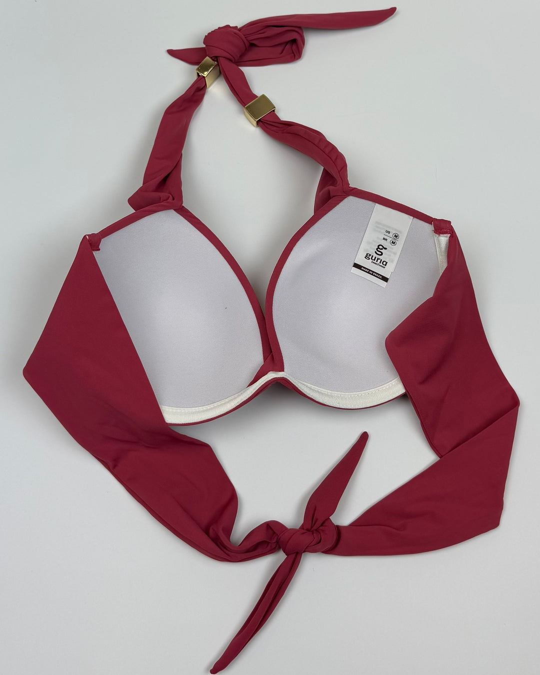 Raspberry Pink Halter Bikini Top - Medium