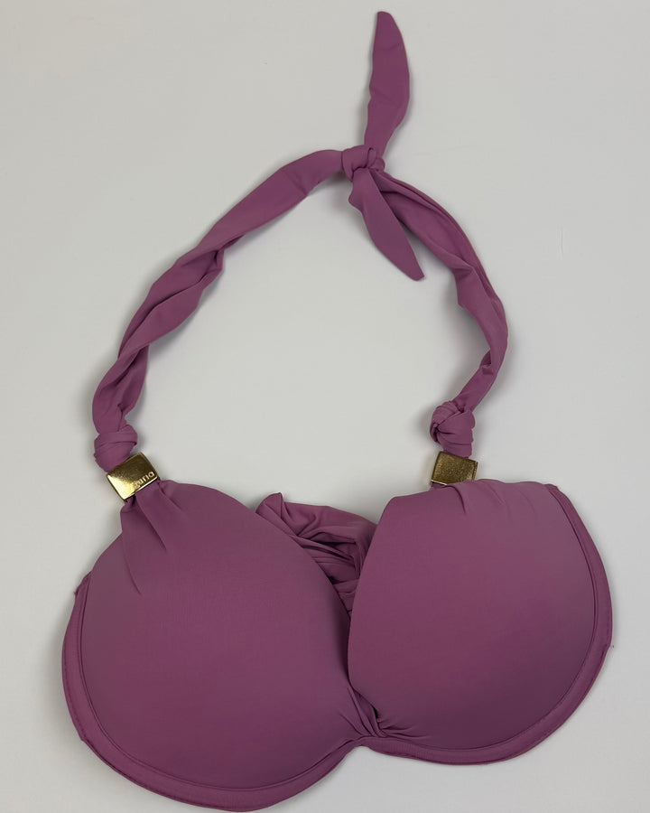 Orchid Purple Halter Bikini Top - Small