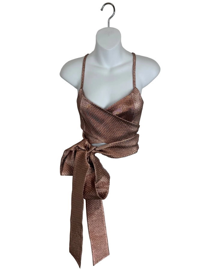 Rosegold Wrap Front Top - Size 00/0