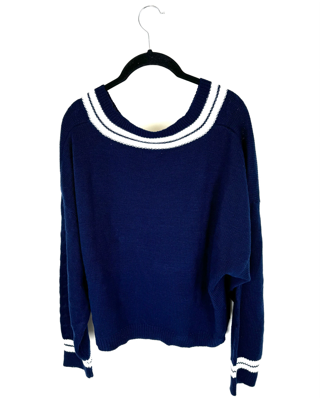 Navy Blue V-Neck Sweater - Size 4/6
