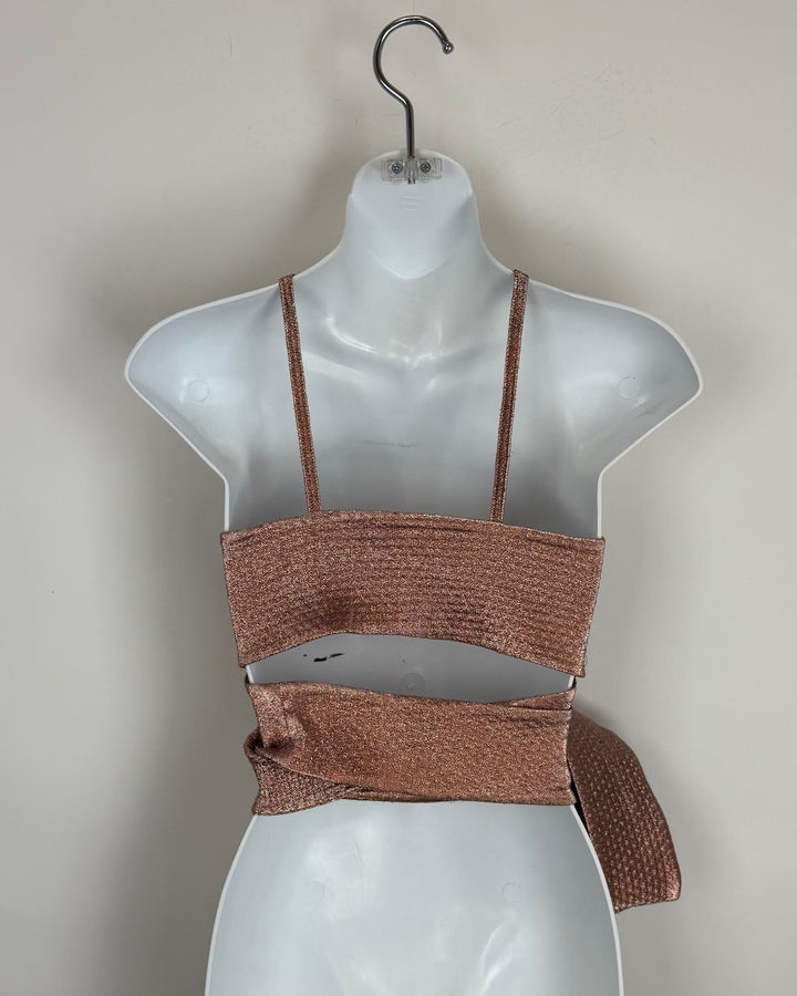 Rosegold Wrap Front Top - Size 00/0