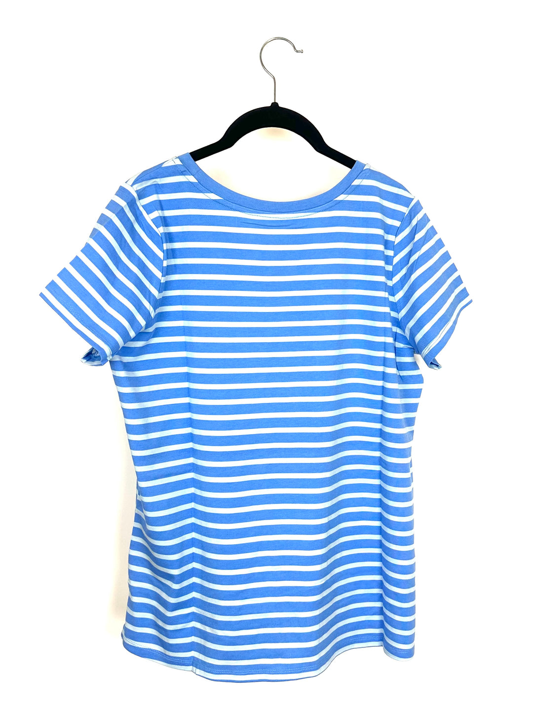 Striped Blue Short Sleeve Top - Size 6/8