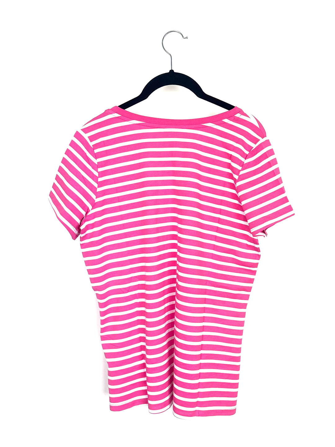 Striped Pink & White Short Sleeve Top - Size 6/8