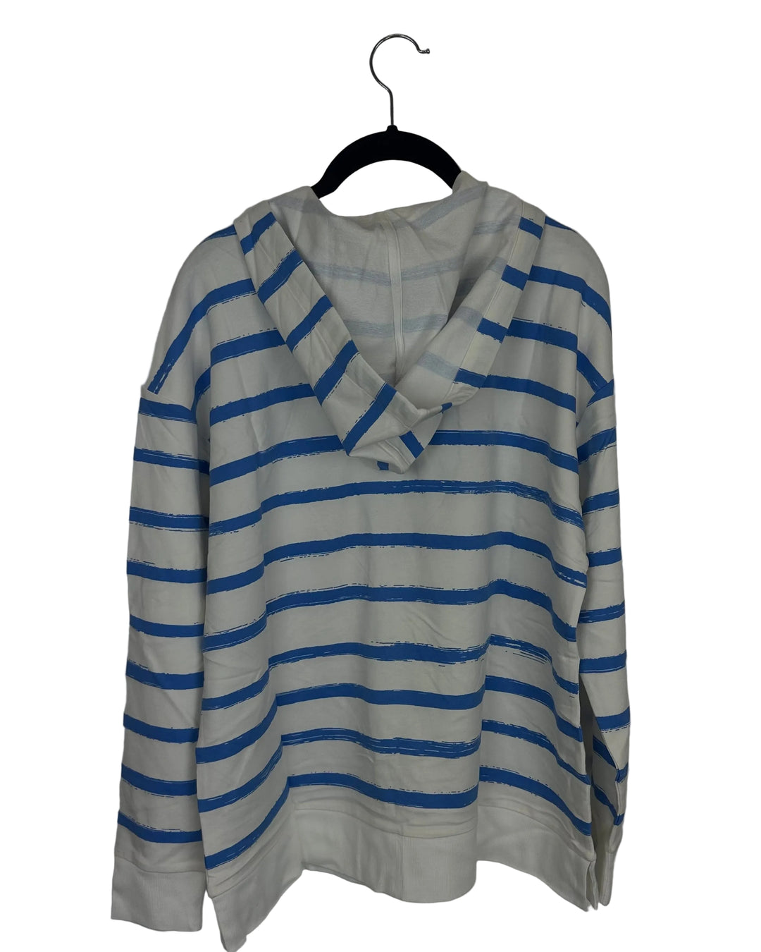 Light Blue & White Long Sleeve Top With Hood - Size 6/8