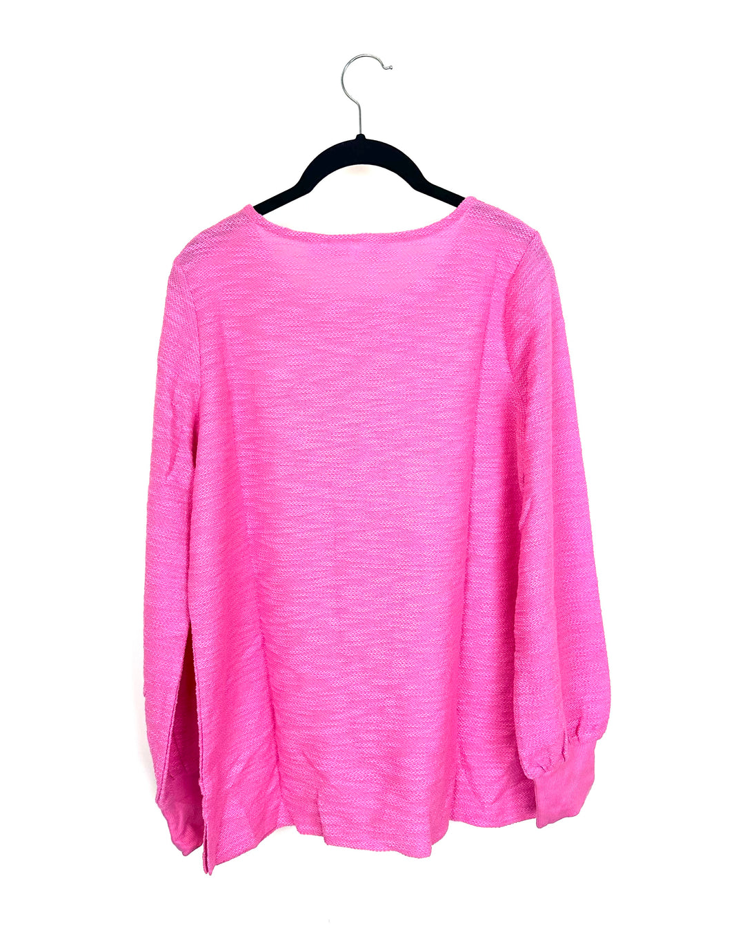 Textured Pink & Floral Long Sleeve Top - Size 6/8