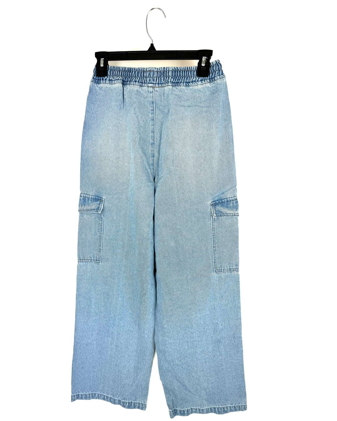 Light Blue Denim Cargo Pants - Size 4/6