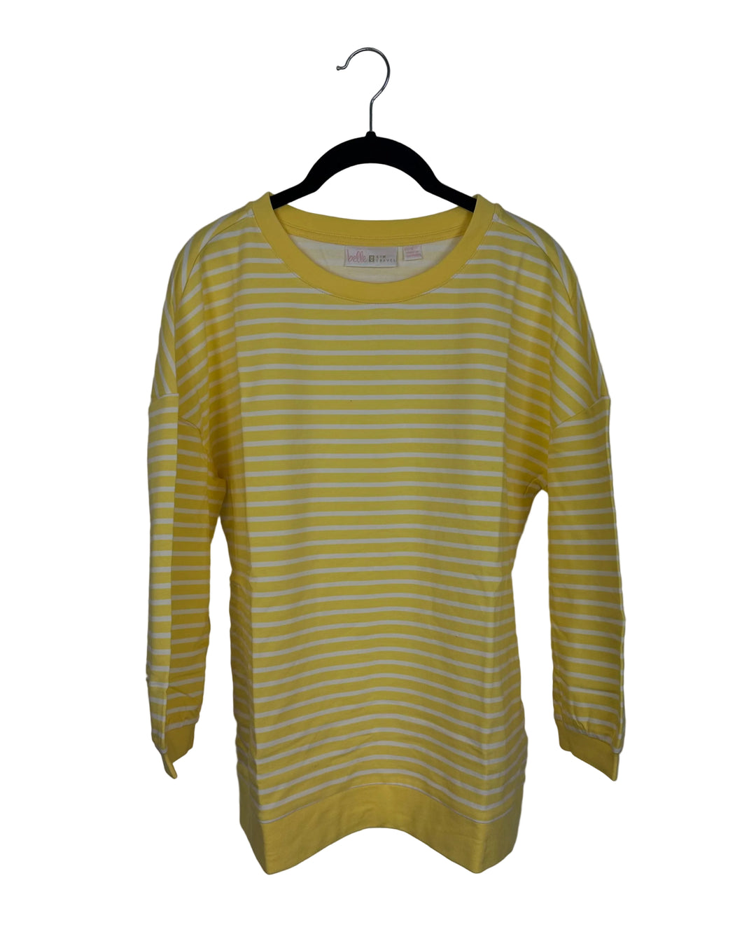 Yellow and White Striped Balloon Cropped Sleeve Top - Size 6/8