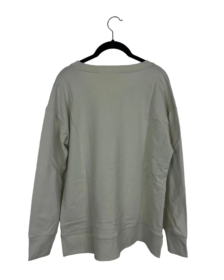 Ivory Star Print Long Sleeve Top - Size 6/8