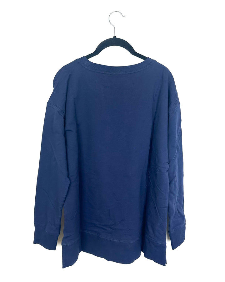 Navy Blue Star Long Sleeve Top - Size 6/8
