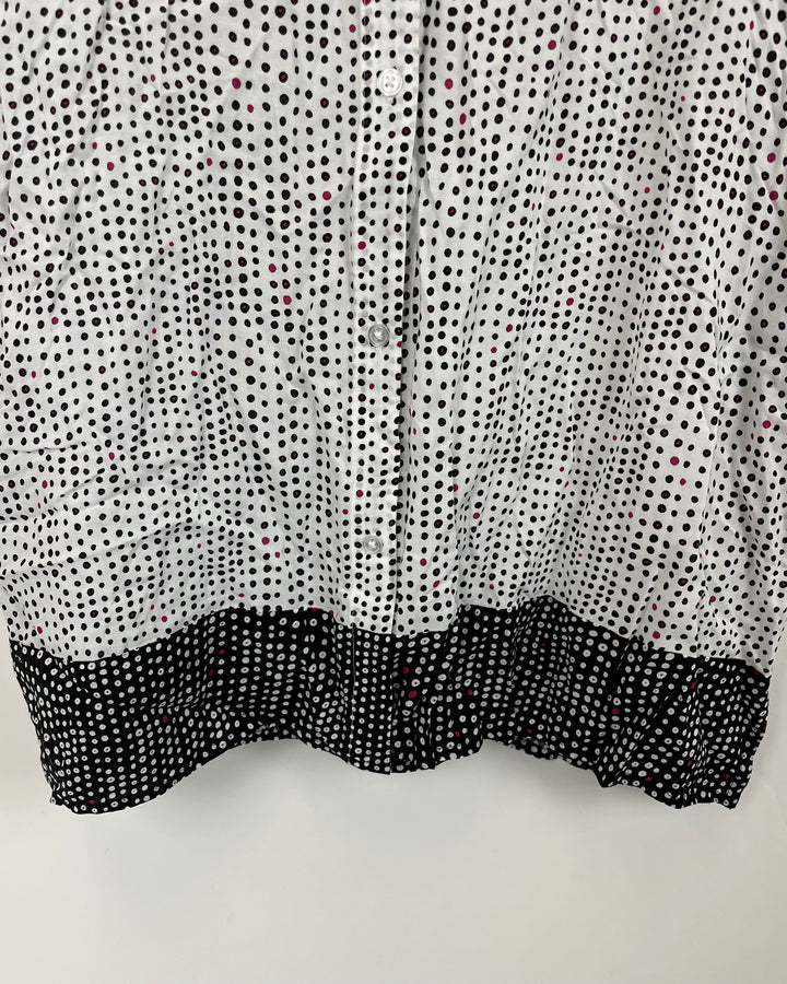 POLKA DOT BUTTON UP NIGHTGOWN - SMALL