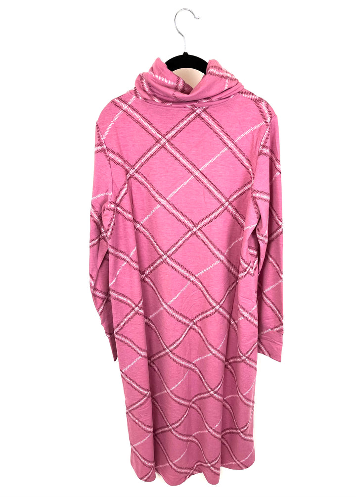 Rose Pink Plaid Lounge Dress - Size 6/8