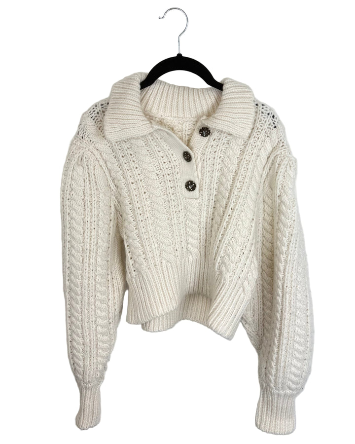 Cropped Knit Sweater - Size 0/2