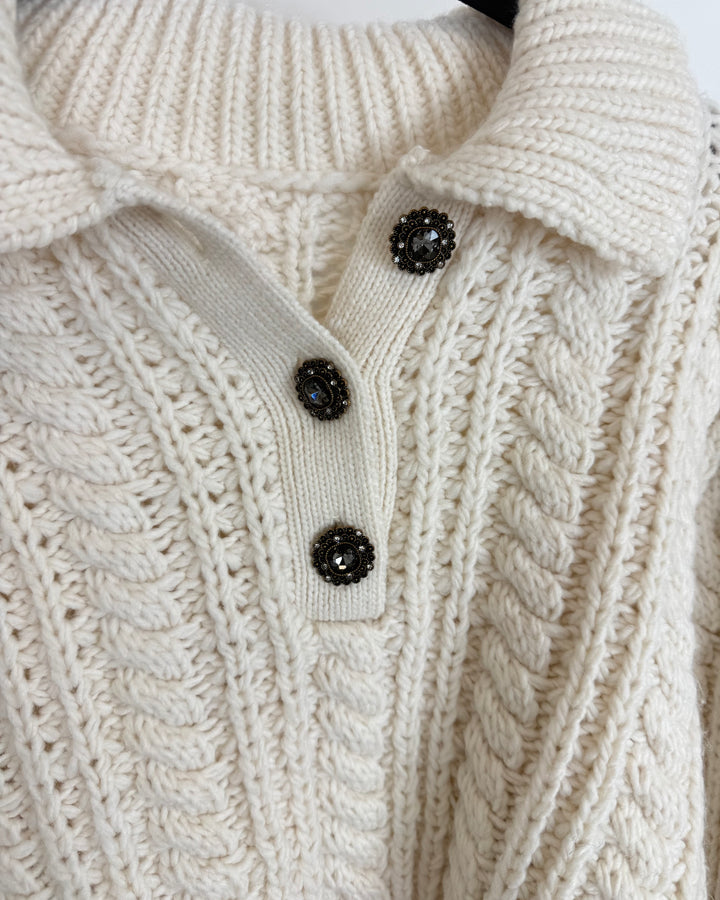 Cropped Knit Sweater - Size 0/2