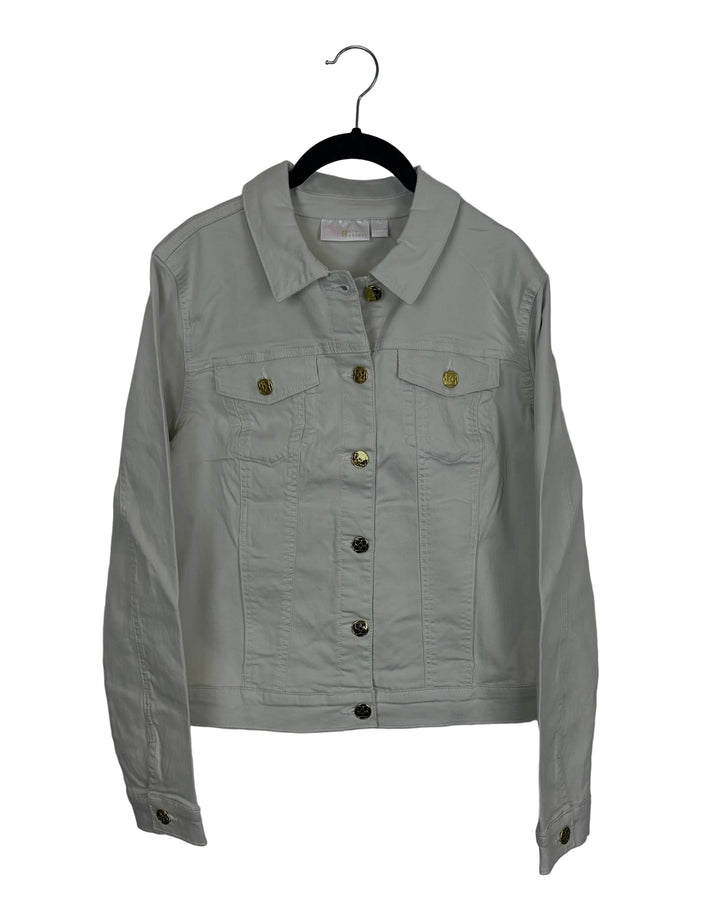 Ivory Denim Jacket - Size 4/6