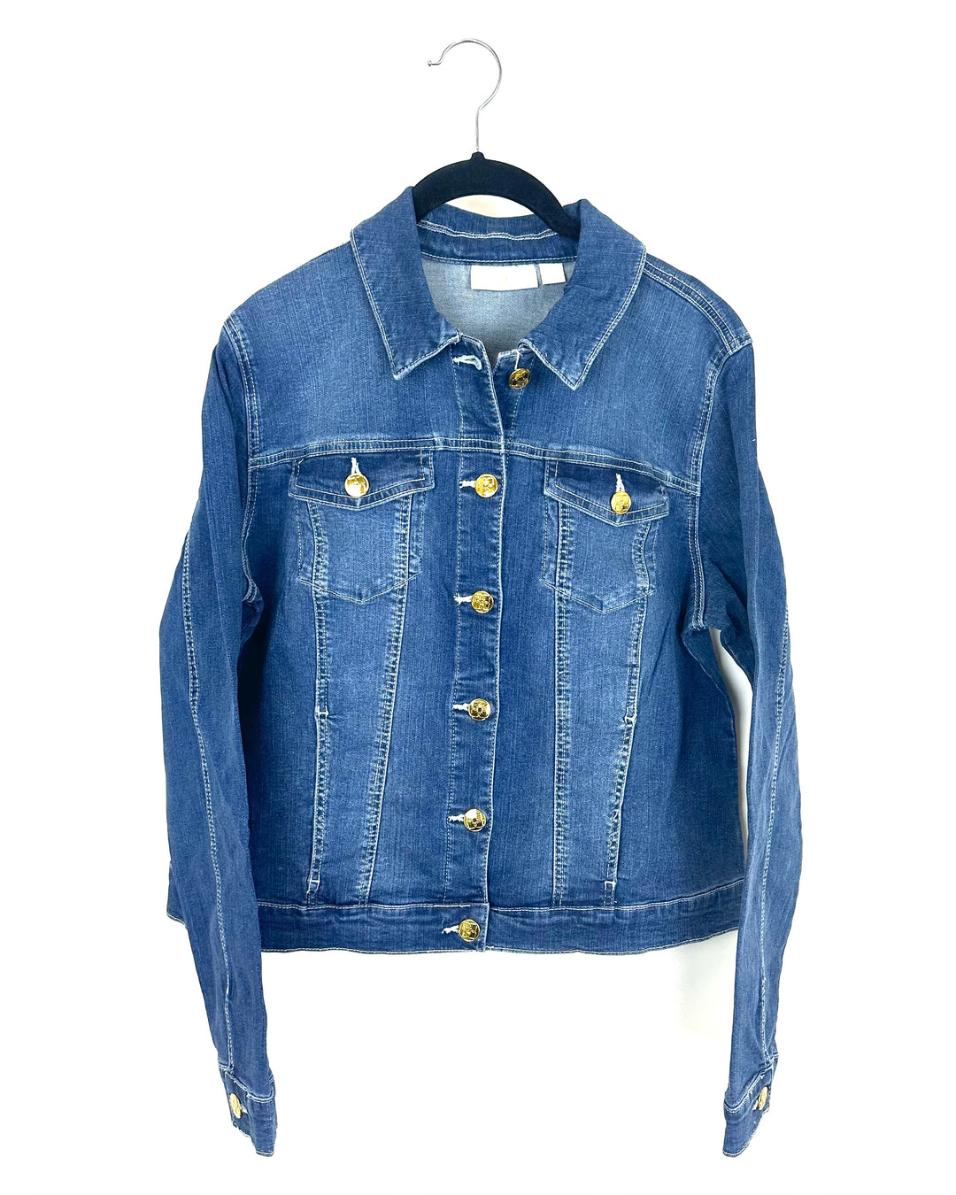 Dark Blue Denim Jacket - Size 4/6