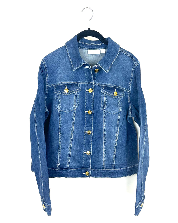 Dark Blue Denim Jacket - Size 4/6