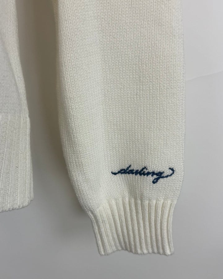 White Embroidered Sweater - Size 4/6