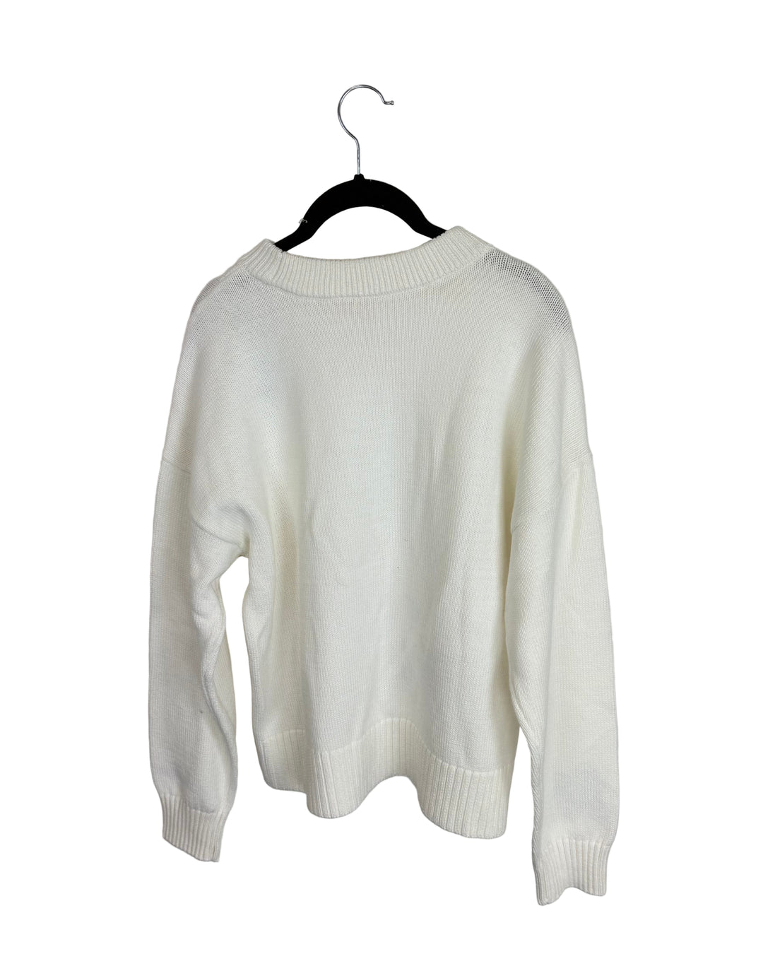 White Embroidered Sweater - Size 4/6
