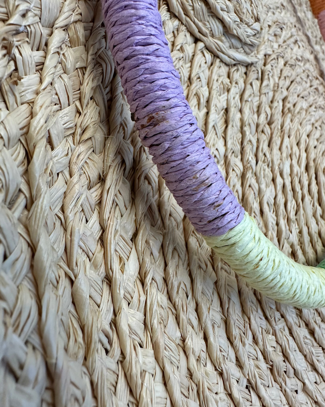 Anya and Niki Raffia Half Moon Bag