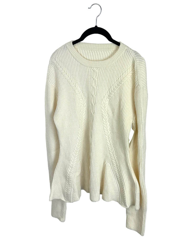 Cream Knit Stretchy Top - Size 6/8