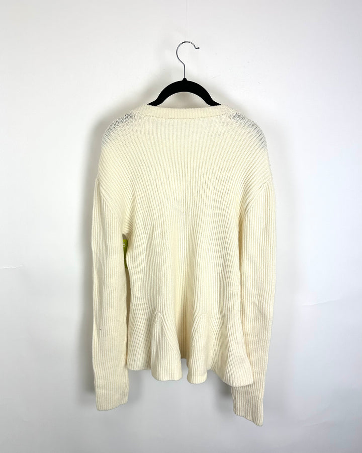 Cream Knit Stretchy Top - Size 6/8