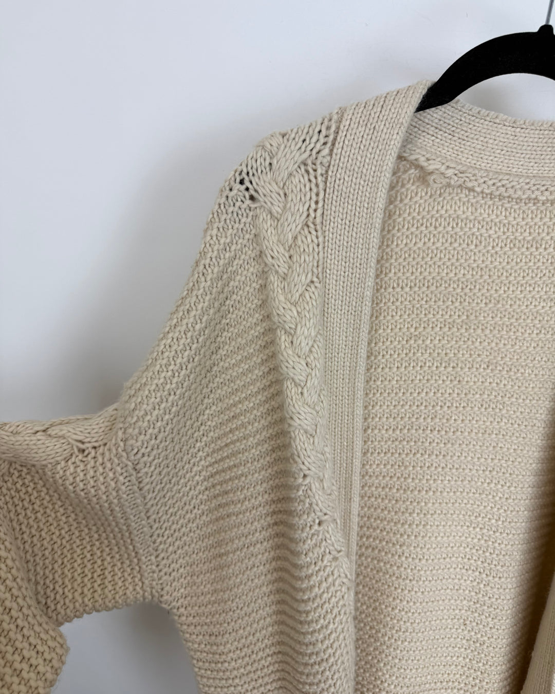 Cream Knit Cardigan - Size 8/10