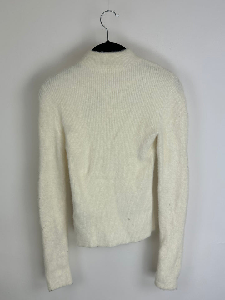 Cream Fuzzy Cutout Sweater - Size 2/4
