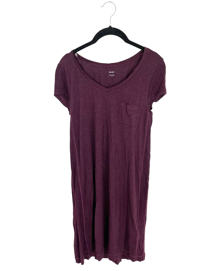 Deep Burgundy Short Sleeve Nightgown - Small