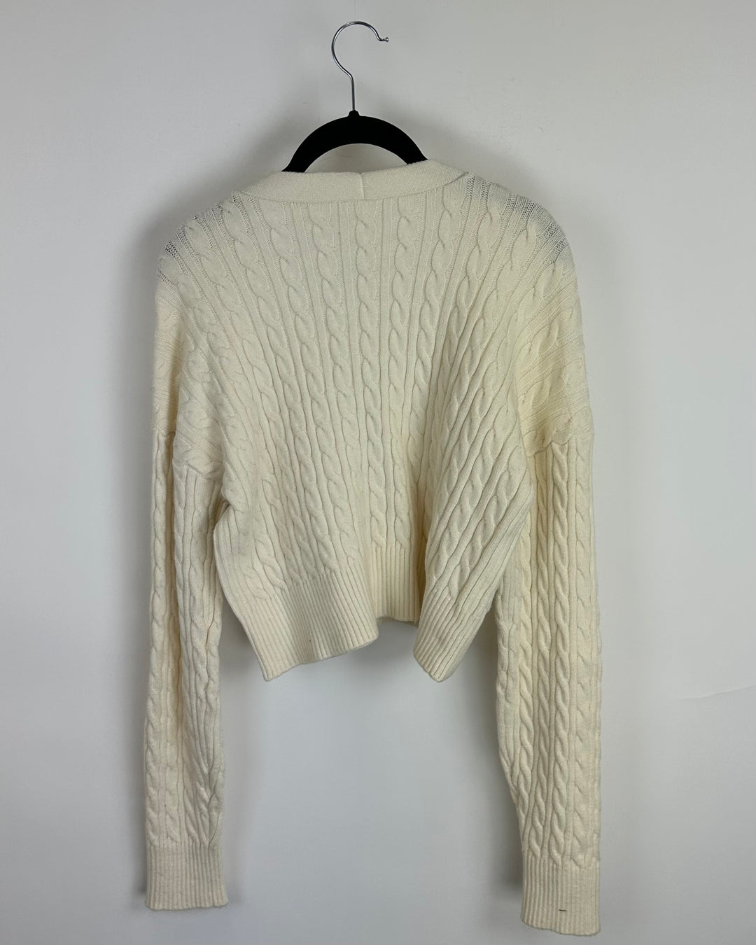 Beige Cropped Button Up Cardigan - Size 2/4
