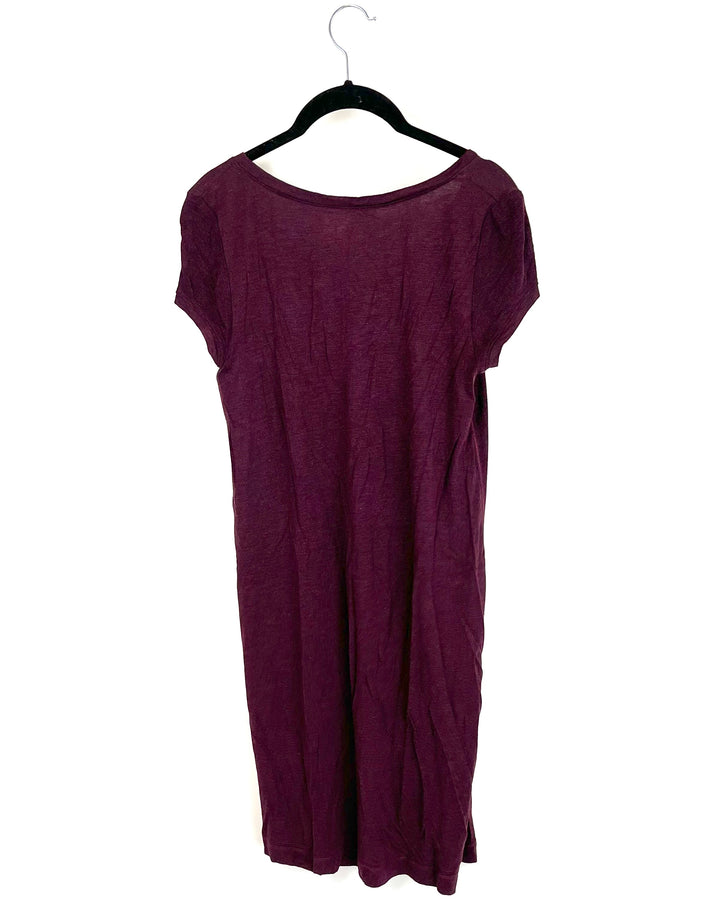 Deep Burgundy Short Sleeve Nightgown - Small