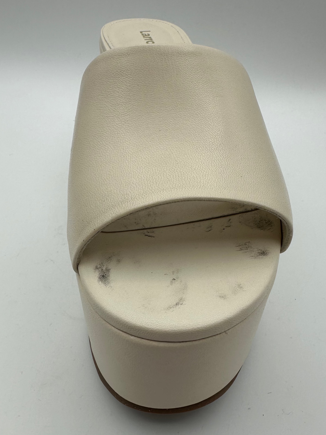 Cream Leather Platform Sandal - Size 6.5, 7, 9.5, and 10