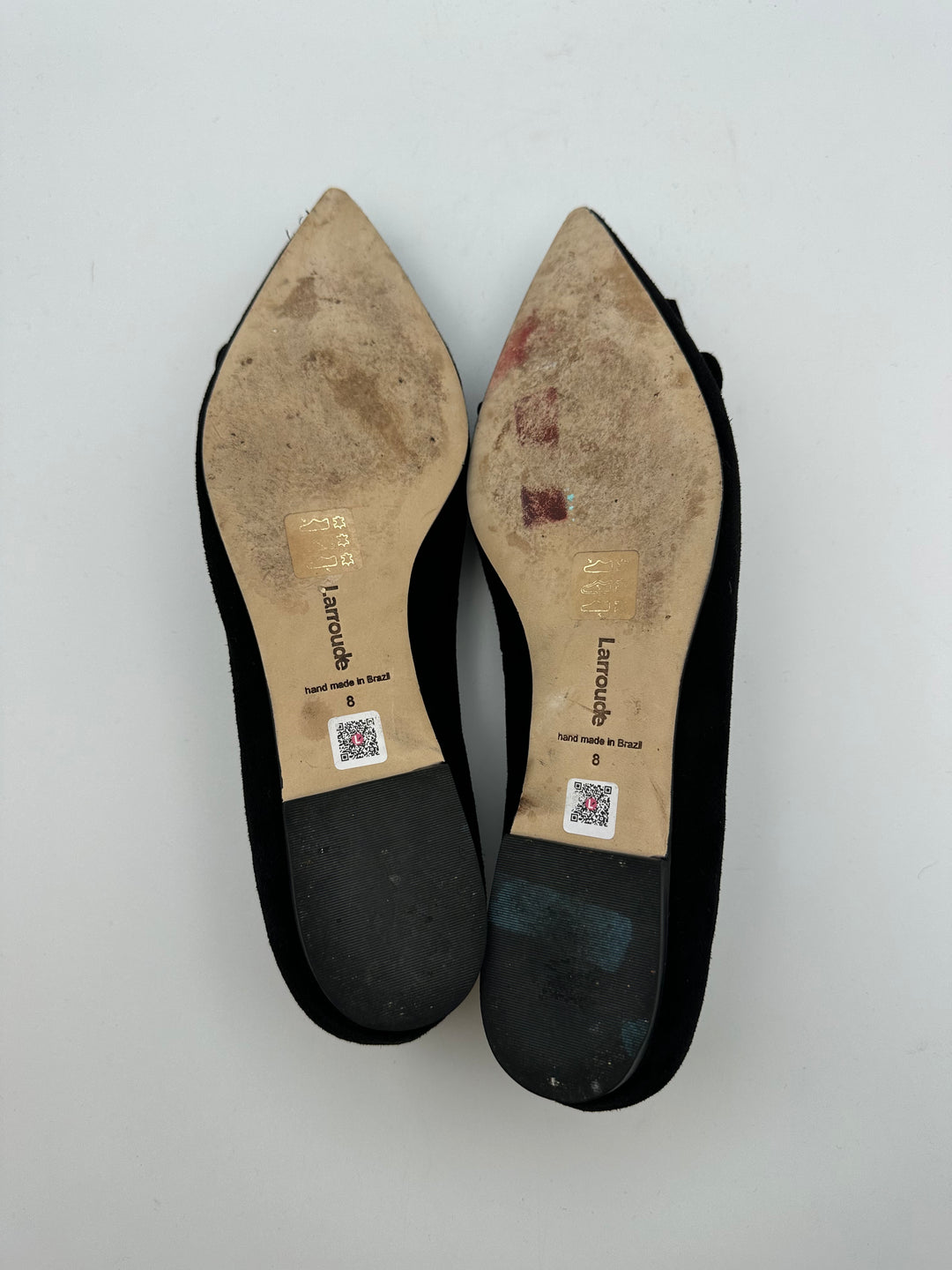 Black Suede Bow Ballet Flat - Size 8