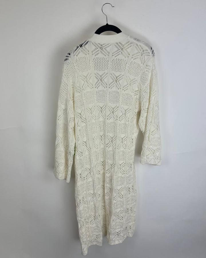 Beige Open Knit Cardigan - Size 2/4