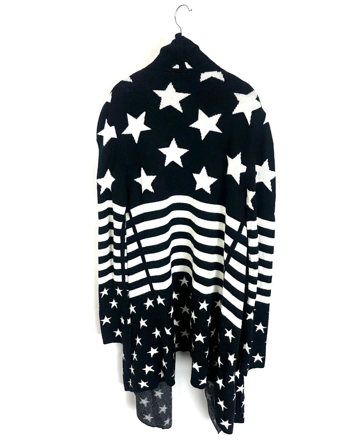 Black Star Print Cardigan - Size 4/6
