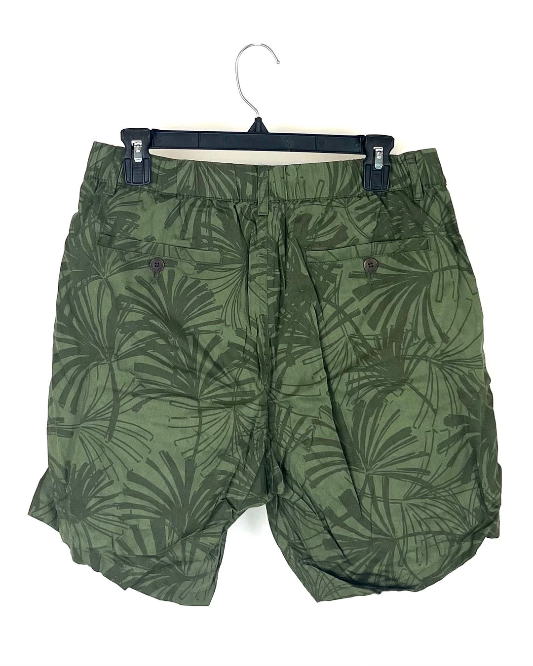 MENS Olive Tropical Print Shorts - Medium - Various Inseams