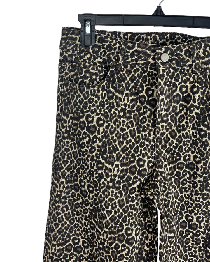 Leopard Print Jeans - Size 4