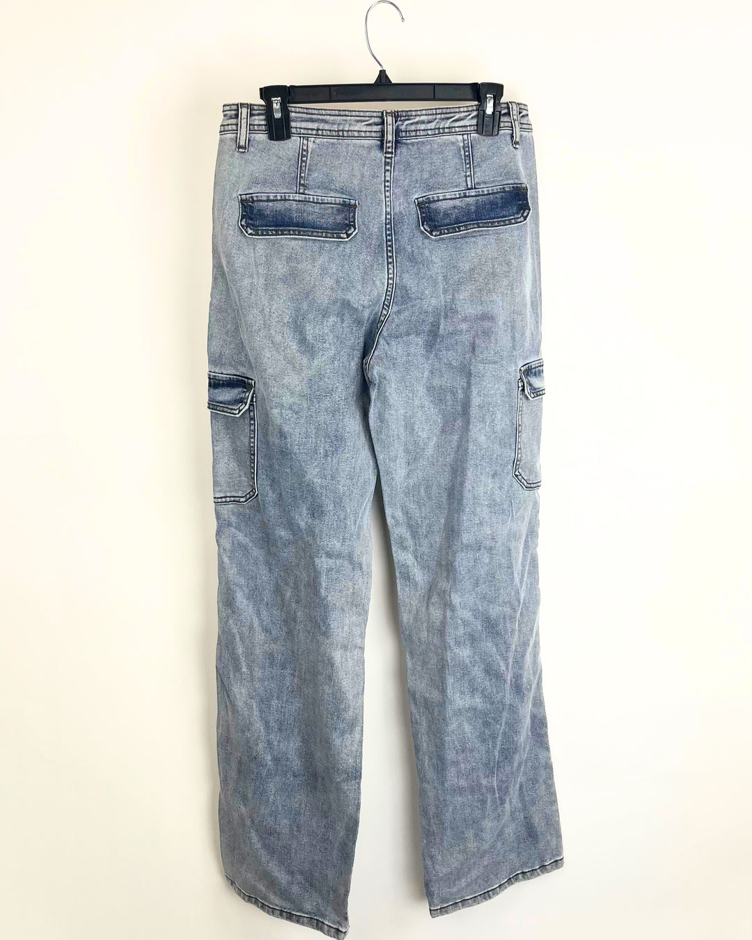 Medium Wash Cargo Denim Pants - Size 4/6
