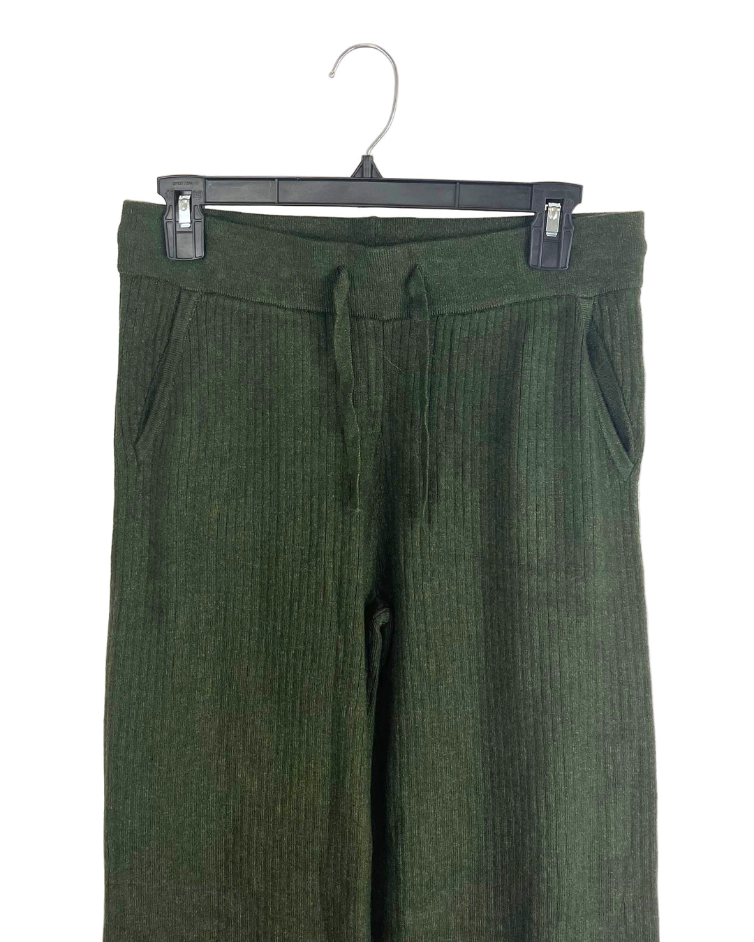 Army Green Ribbed Sweatpants - Size 0/2