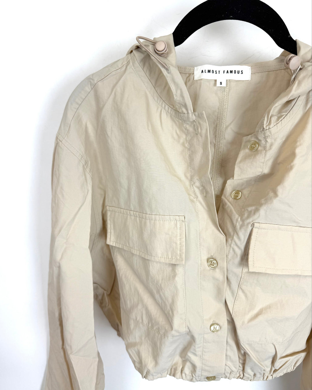 Beige Cropped Lightweight Jacket - Size 2/4