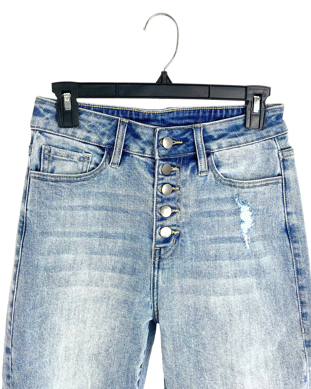 Distressed Button Up Jeans - Size 0/2