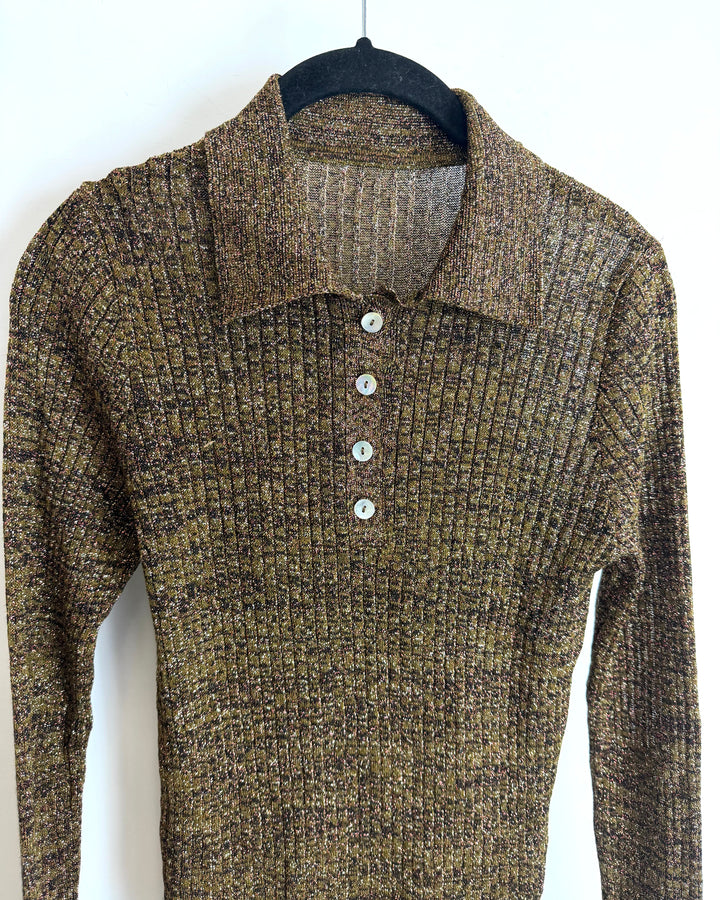 Bronze and Gold Metallic Top - Size 4/6