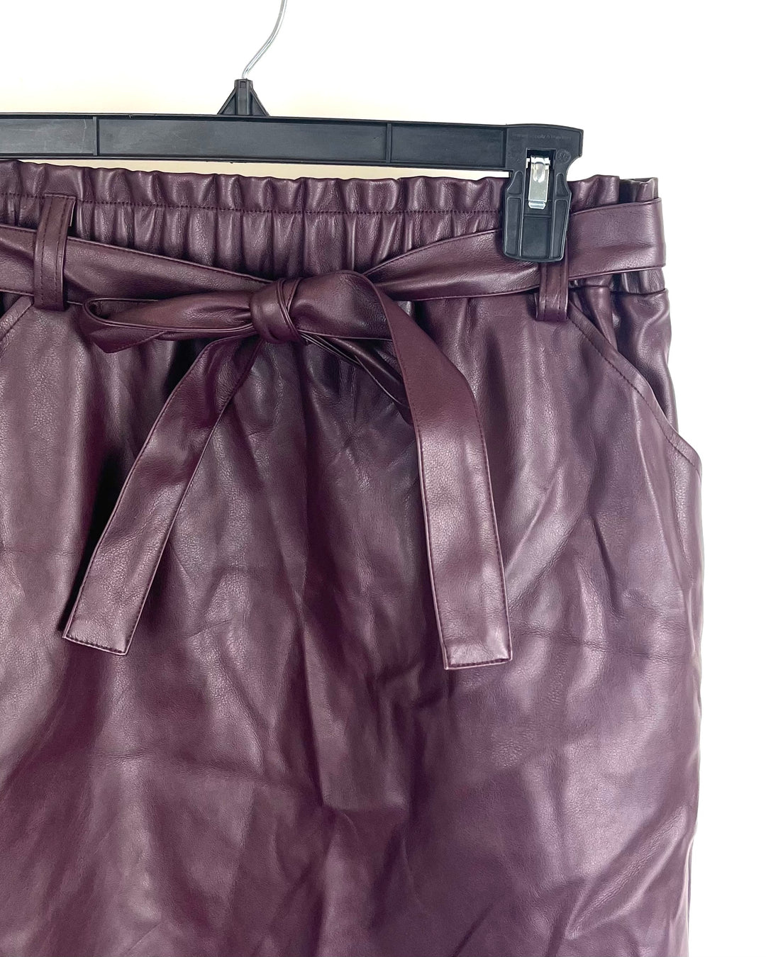 Burgundy Skirt With Tie Belt - Small