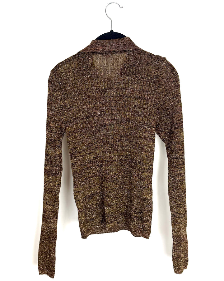 Bronze and Gold Metallic Top - Size 4/6