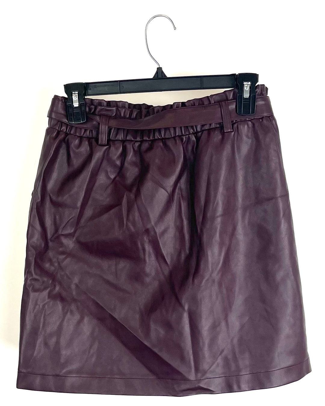 Burgundy Skirt With Tie Belt - Small
