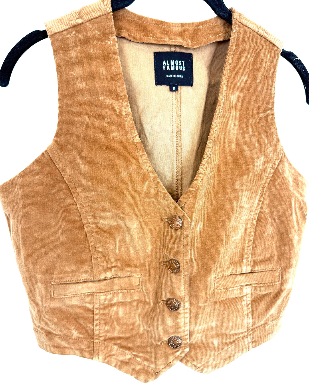 Sleeveless Rust Corduroy Vest - Size 2/4
