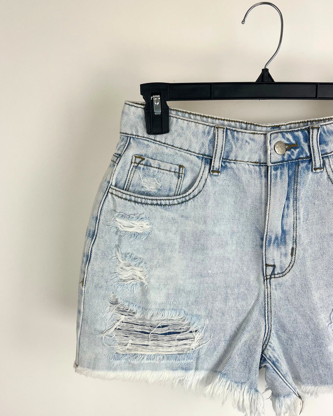 Distressed Light Wash Shorts - Size 4
